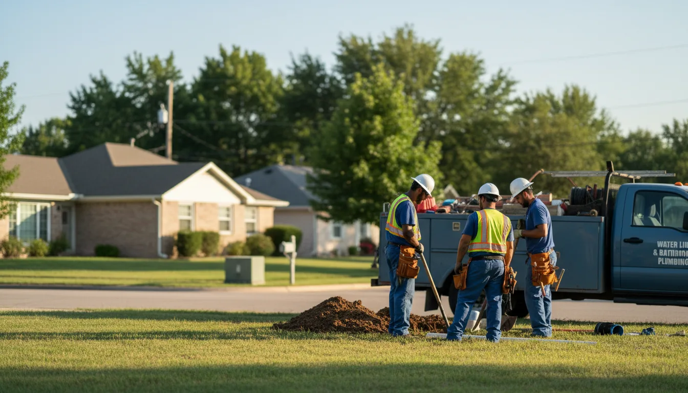 Residential water line and bathroom plumbing service in Bouton, IA
